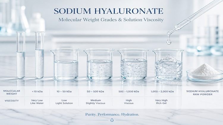 Sodium hyaluronate molecular weight and solution viscosity spectrum